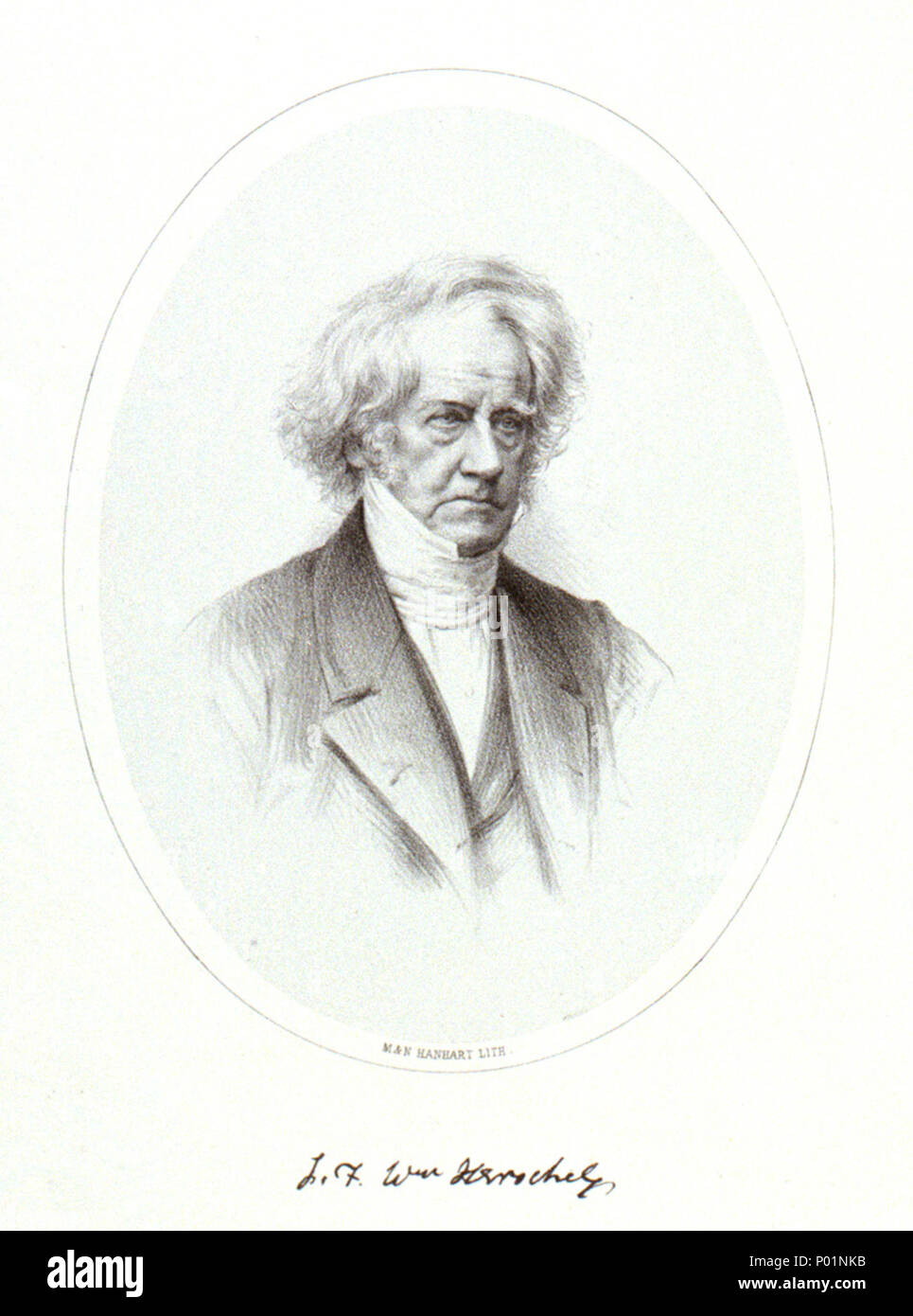 .  English: 'J.F.Wm. Herschel' This image, of John FW Herschel as an eminent grey haired Victorian (he would have been in his 70s), was originally produced as the frontispiece to John FW Herschel's Catalogue of nebulae and clusters of stars (1864), an updated version of his father's work, with plates by M. & N. Hanhart. The image was subsequently used (in 1882) by the journal, the Quarterly Journal of Science No. 19. The NMM has four copies of this image, only one of which (PAH6064) appears to be from the Quarterly Journal of Science. The rest may have been extra prints made at the same time a Stock Photo