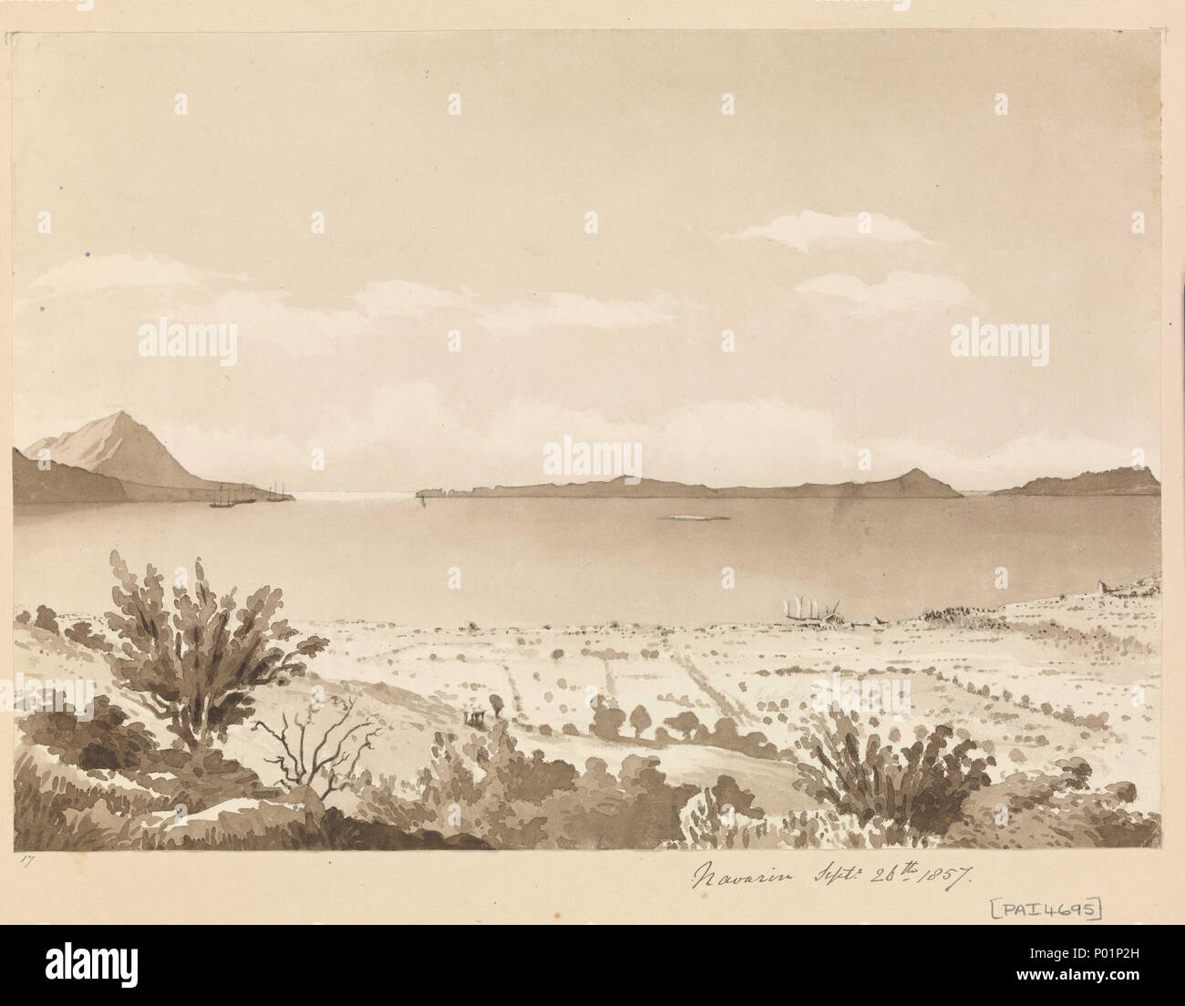English Navarino Pylos Septr 26th 1857 Greece No 23 In Fanshawe S Baltic And Later Album 1843 83 Captioned By The Artist On The Album Page Below The Image As Title