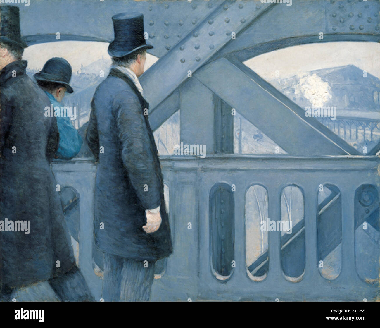 5 'On the Pont de l’Europe', oil on canvas painting by Gustave Caillebotte, 1876-77, Kimbell Art Museum Stock Photo