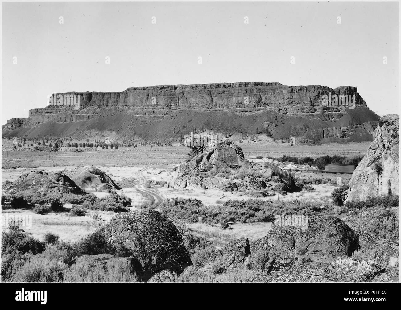 Steamboat rock in Grand Coulee. This landmark is located in the middle of the coulee about eight