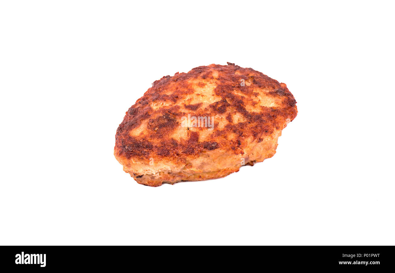 Fresh fried pork cutlet isolated on white background Stock Photo - Alamy
