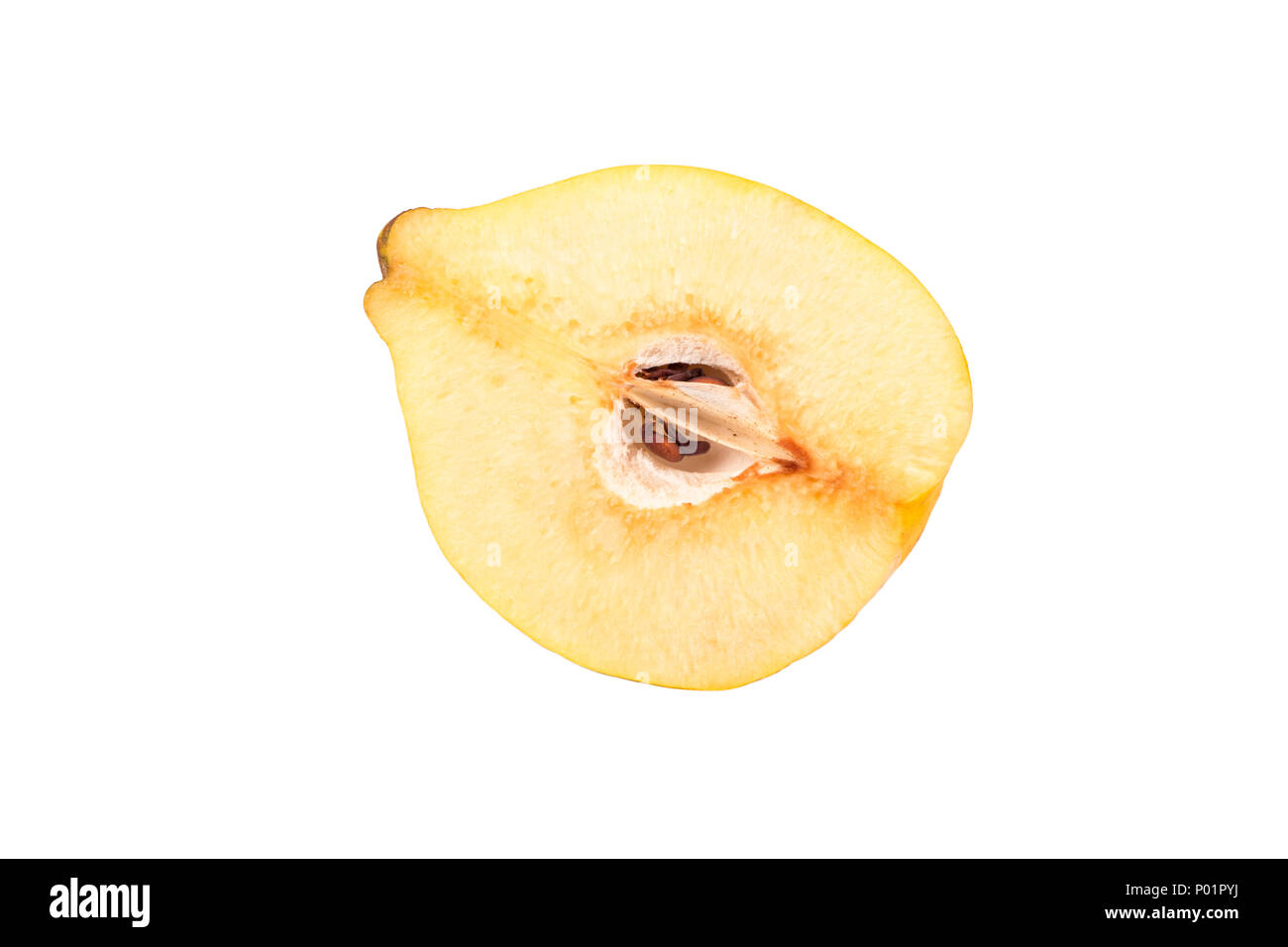 Half cut ripe quince fruit isolated on a white background Stock Photo ...