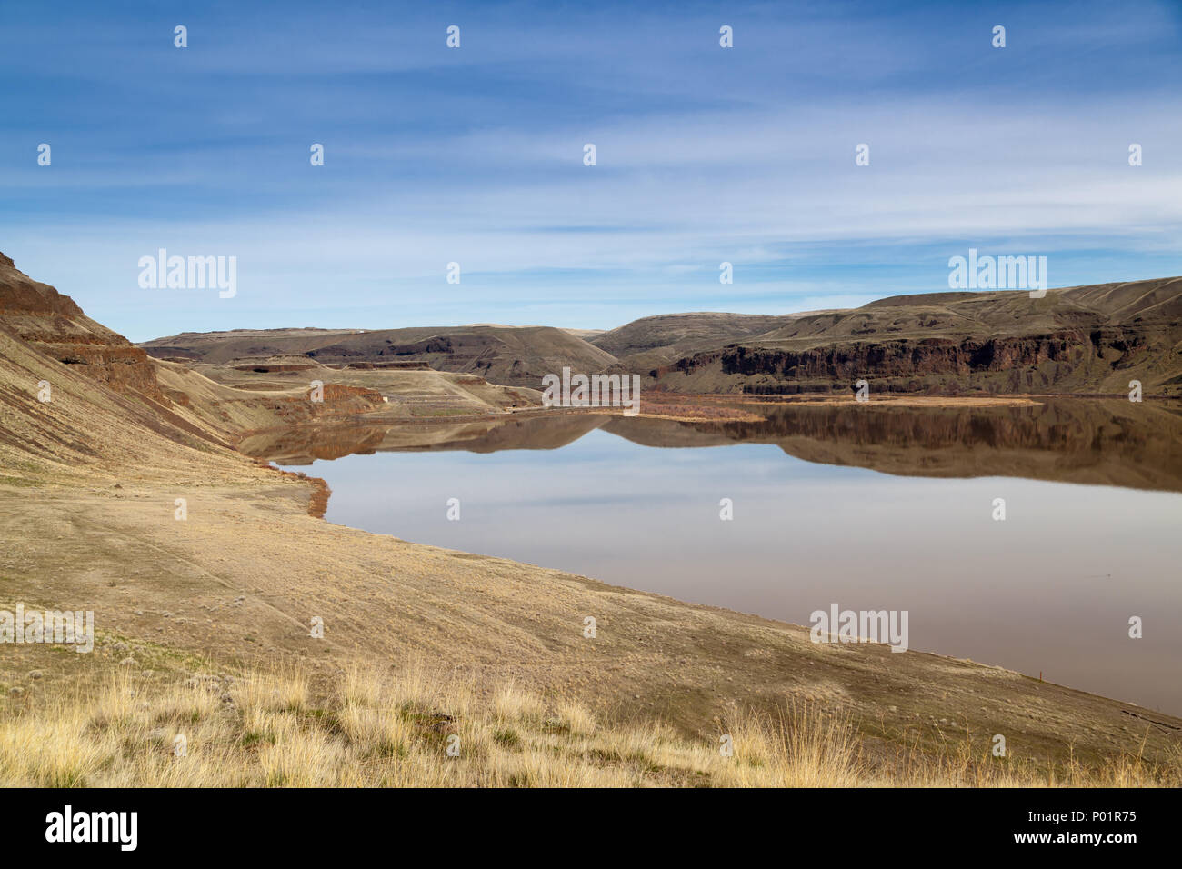 Looking Across Lake West On The Palouse River To Marmes Rockshelter Looking Across Lake West On The Palouse River To Marmes Rockshelter