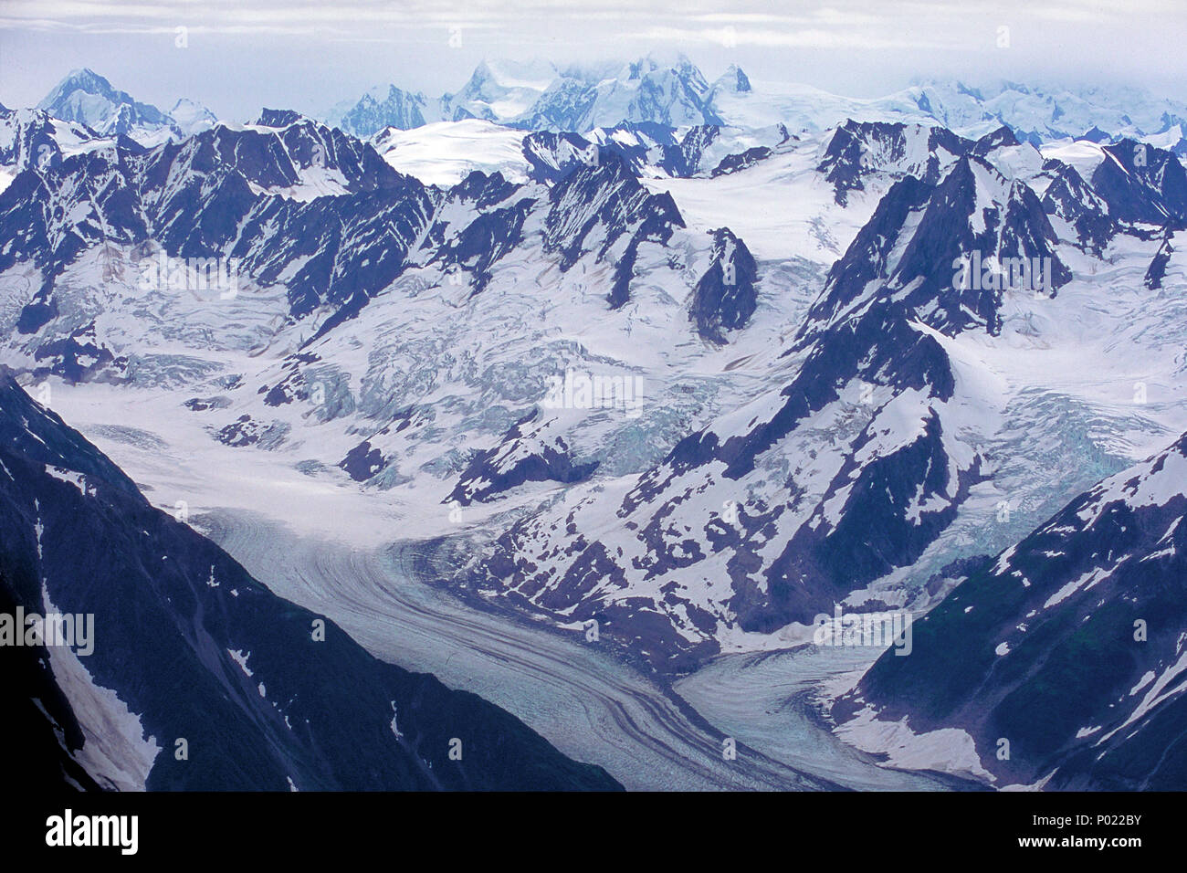 Glacier at Yukon, great landscapes, snow, ice, mountains, Alaska range, Yukon, Canada Stock Photo