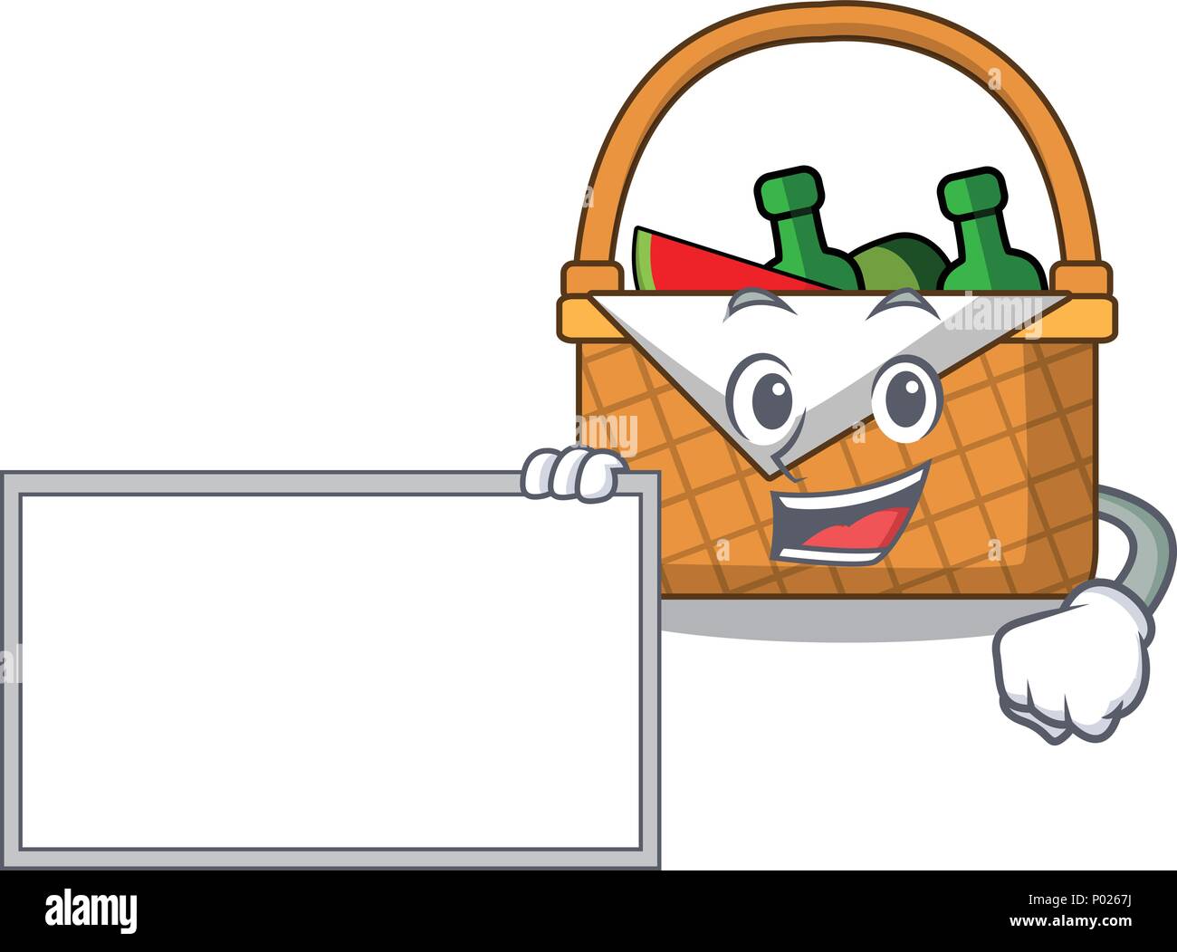 With board picnic basket character cartoon Stock Vector Image & Art Alamy