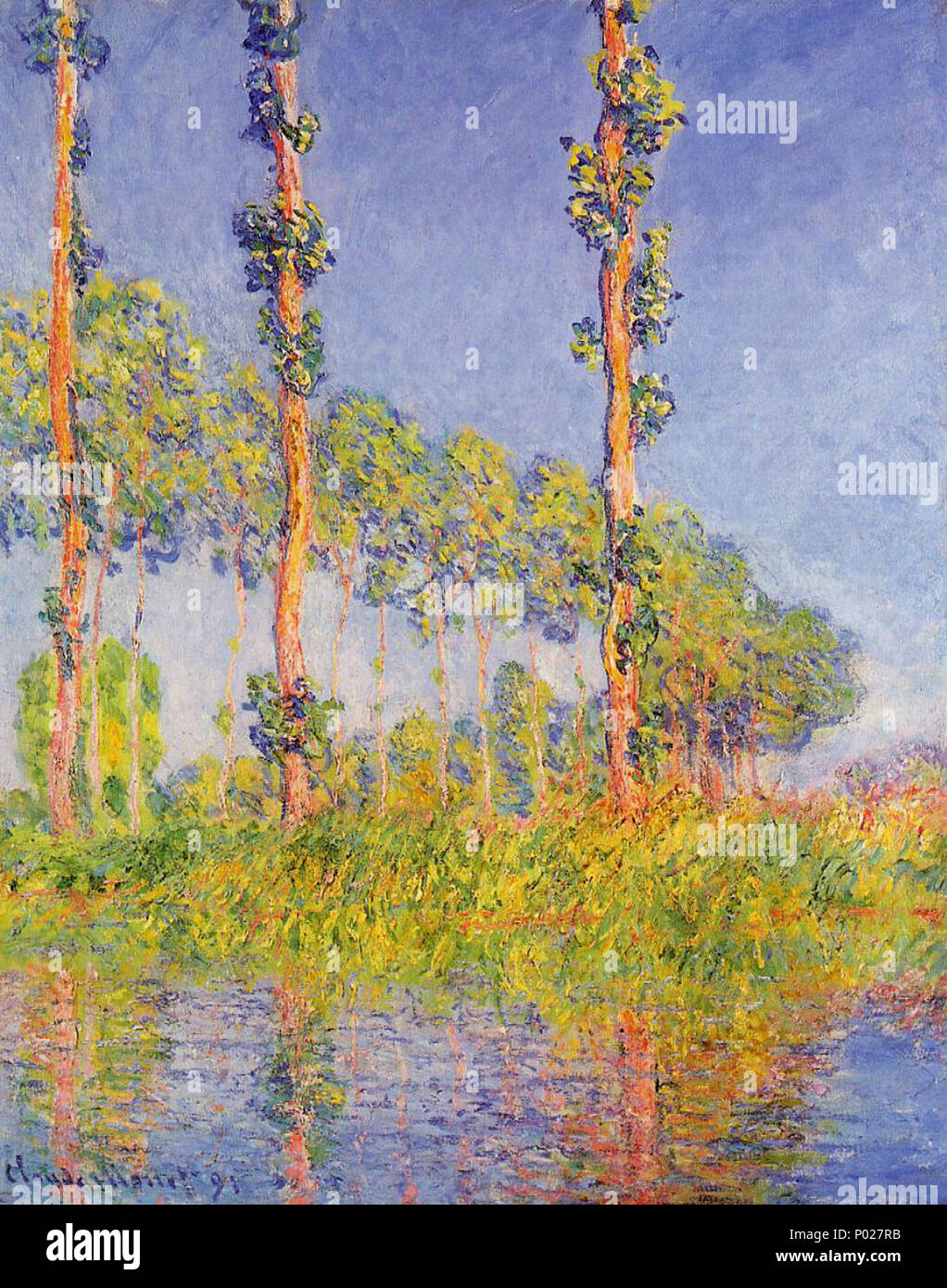 .  Français : Monet Les Trois arbres effet d'automne . 1891 16 Monet three-trees-autumn-effect W1306 Stock Photo