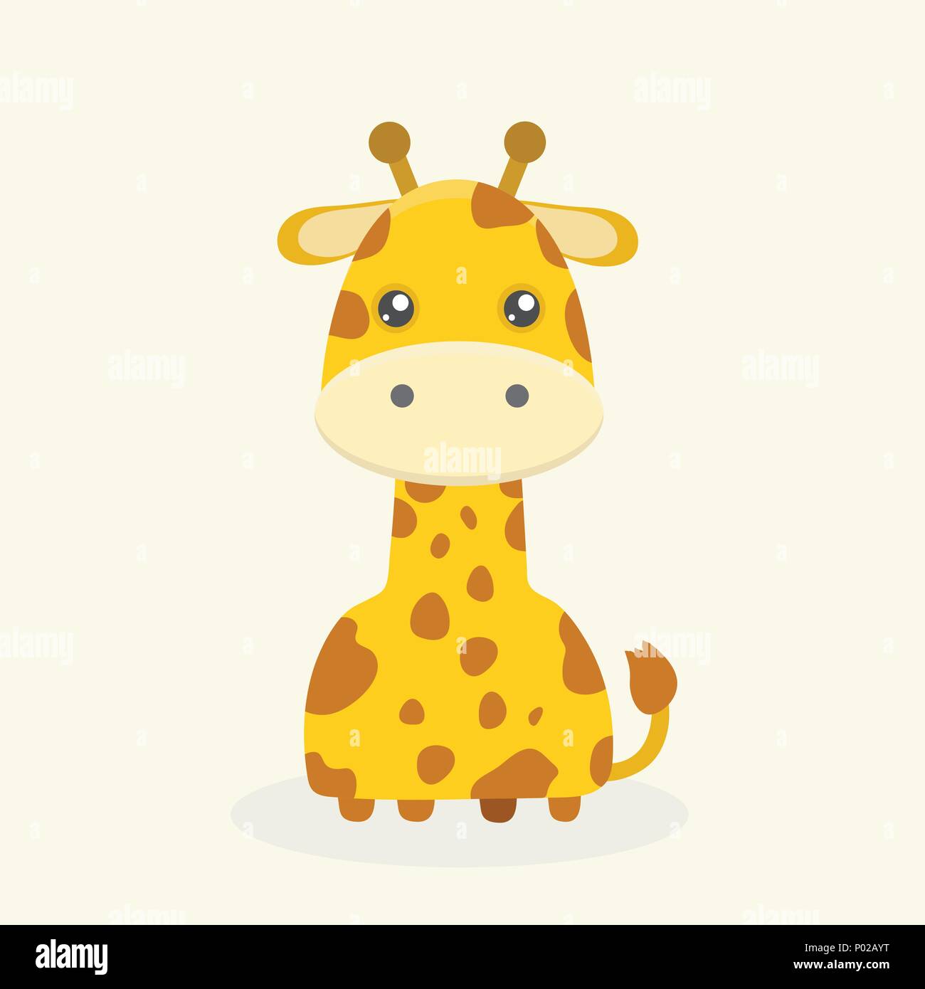 Cute giraffe cartoon. Stock Vector