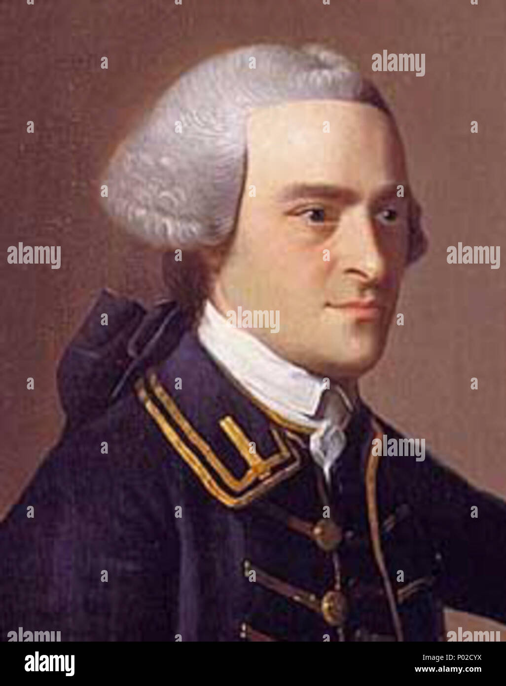 English: A portrait of John Hancock (23 January 1737 [O.S. 12 January 1736]  – 8 October 1793), one of the signers of the United States Declaration of  Independence. . Portrait of John Hancock (1737-1793) (detail). 1765 18  JohnHancockSmall Stock Photo ...