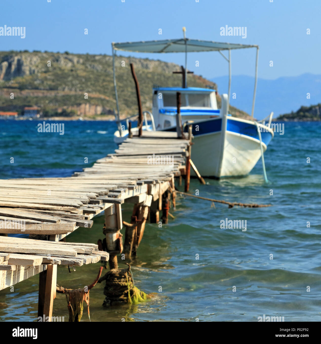Greek fishing boat Stock Photo
