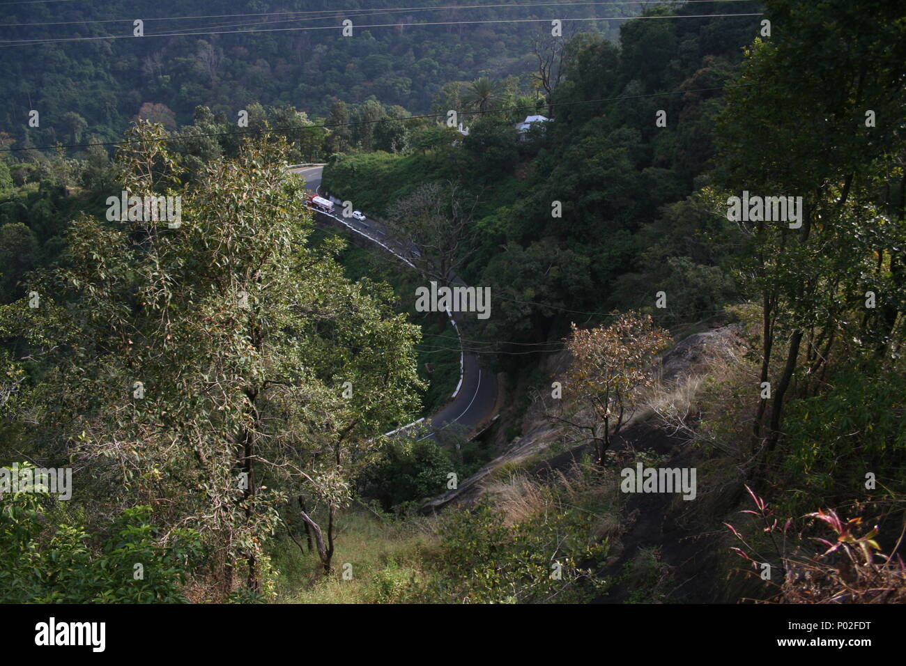 Windy Road From Above On Way To Ooty Tamil Nadu India Stock