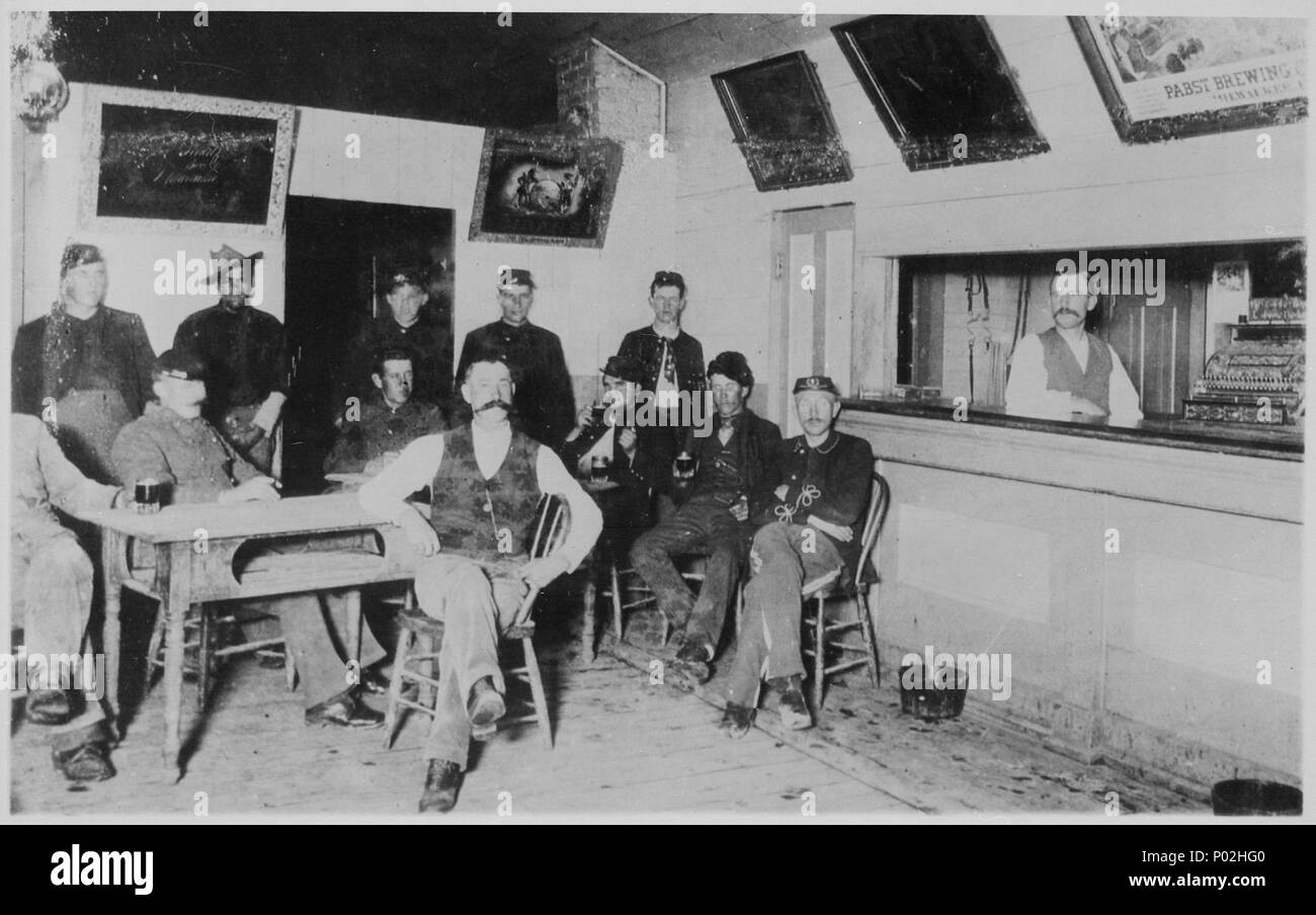 The Good Old Days-canteen at Ft. Keogh, Mont., 1890-94,' - Stock Photo