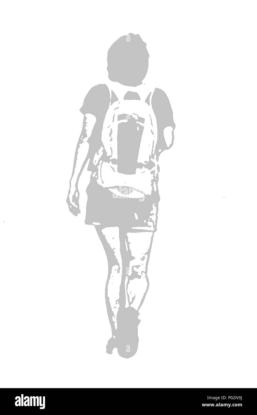 Illustration of a person walking or jogging, symbolizing outdoor activity. Great for creating a sports flyer or poster, with copy space. Stock Photo