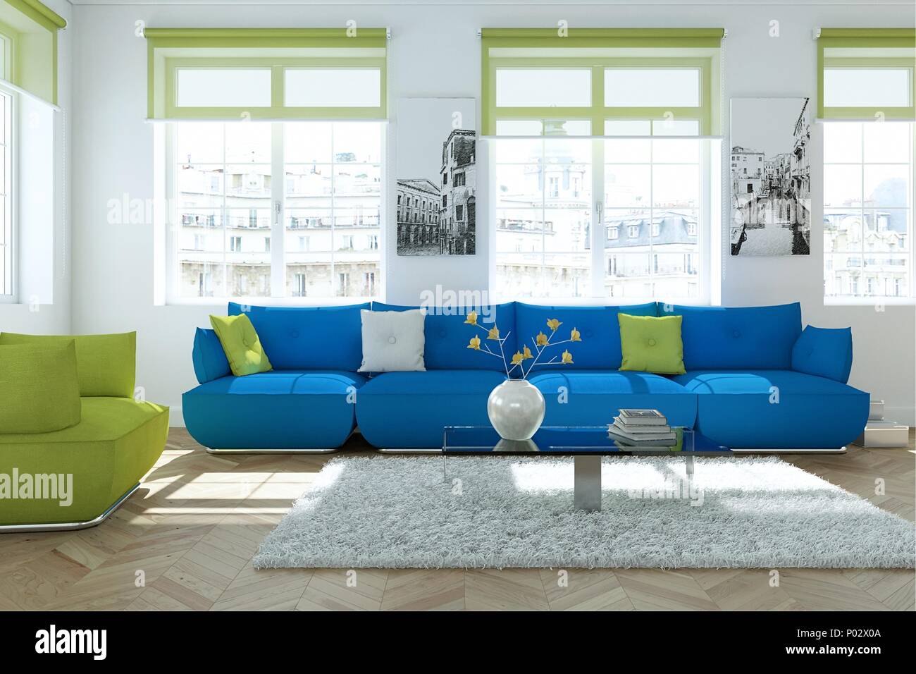 Modern Bright Skandinavian Interior Design Living Room With