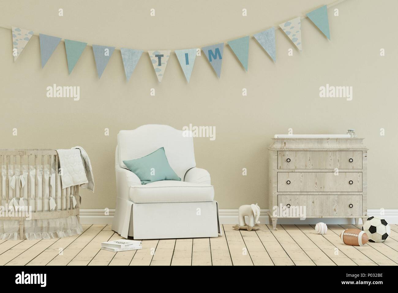 modern nursery with decorated Flags with name tim Stock Photo Alamy