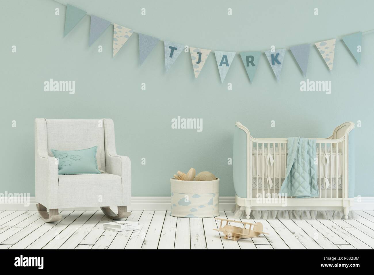 modern nursery with decorated Flags with name tjark Stock Photo Alamy