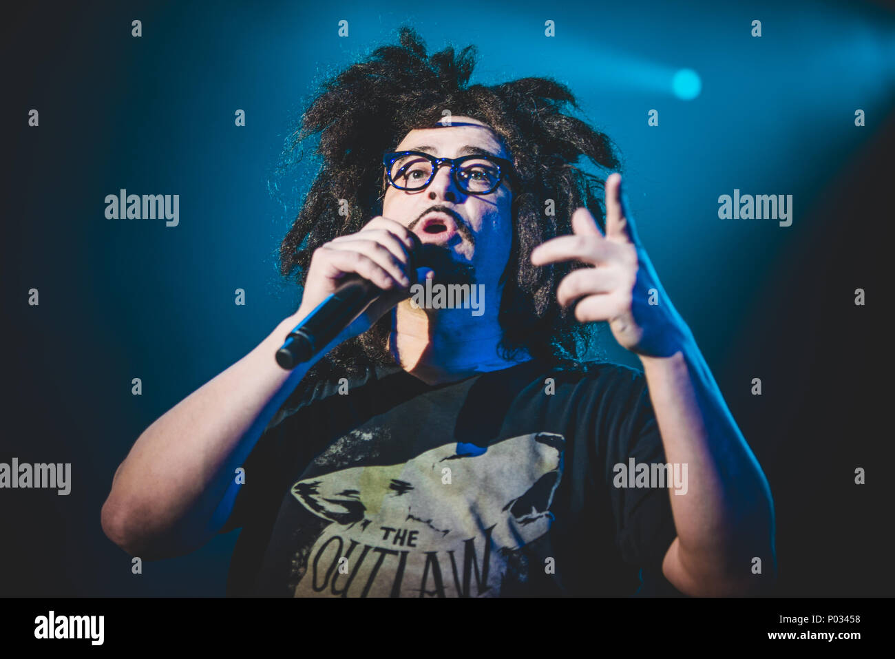 Italy, 2014 November 23rd: The American band Counting Crows performing live on stage in a sold out Alcatraz Club for their 'Somewhere under wonderland Stock Photo