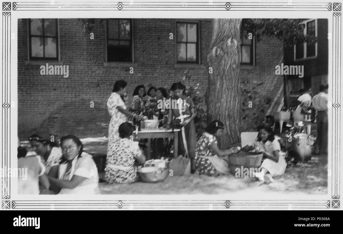 Students and adults at Pueblo day school Stock Photo Alamy
