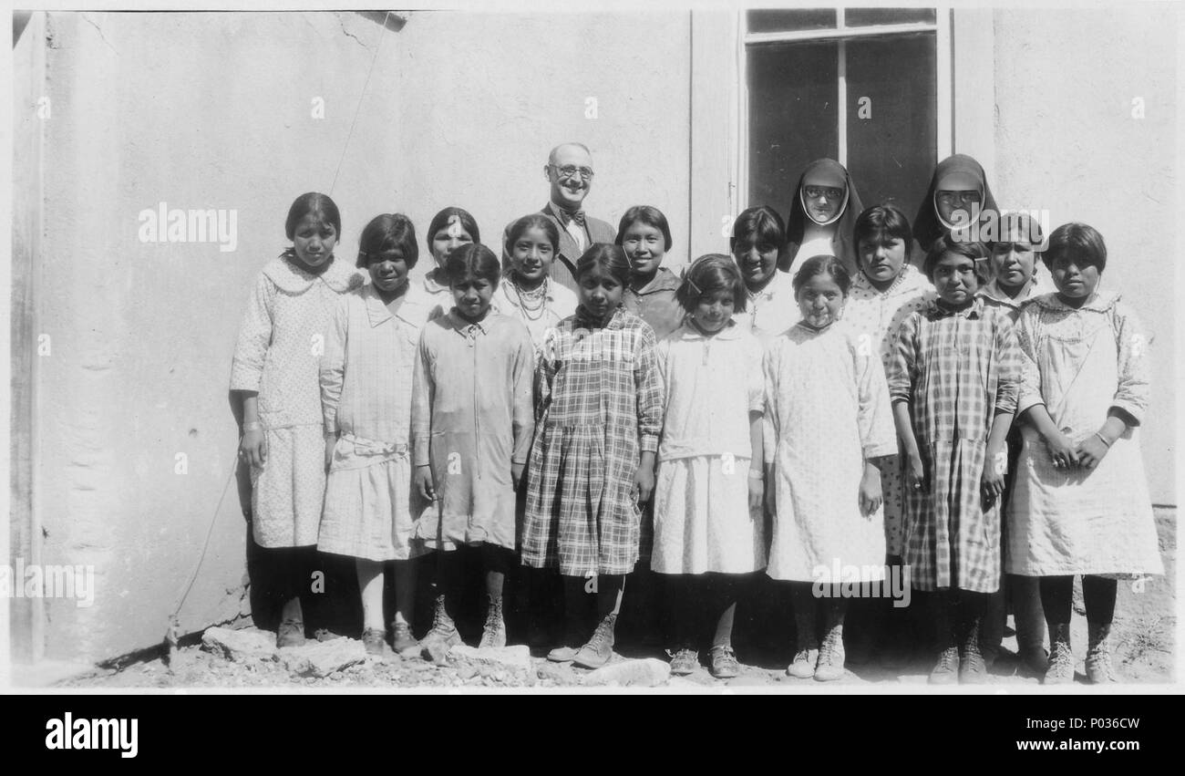 Students and teachers at Pueblo day school Stock Photo Alamy