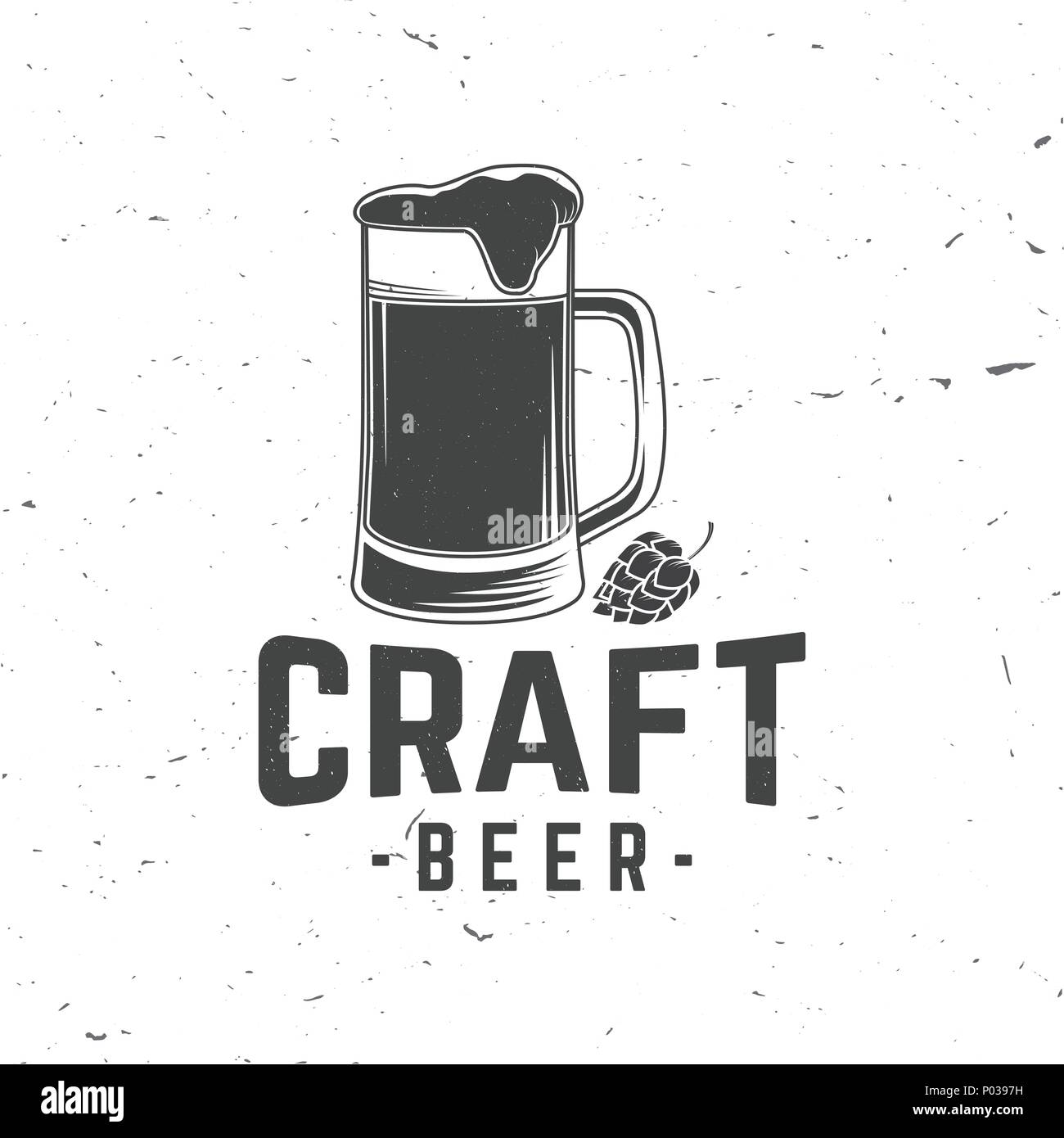 Craft Beer Badge Vector Illustration Vintage Design For Bar Pub And Restaurant Business Coaster For Beer Stock Vector Image Art Alamy