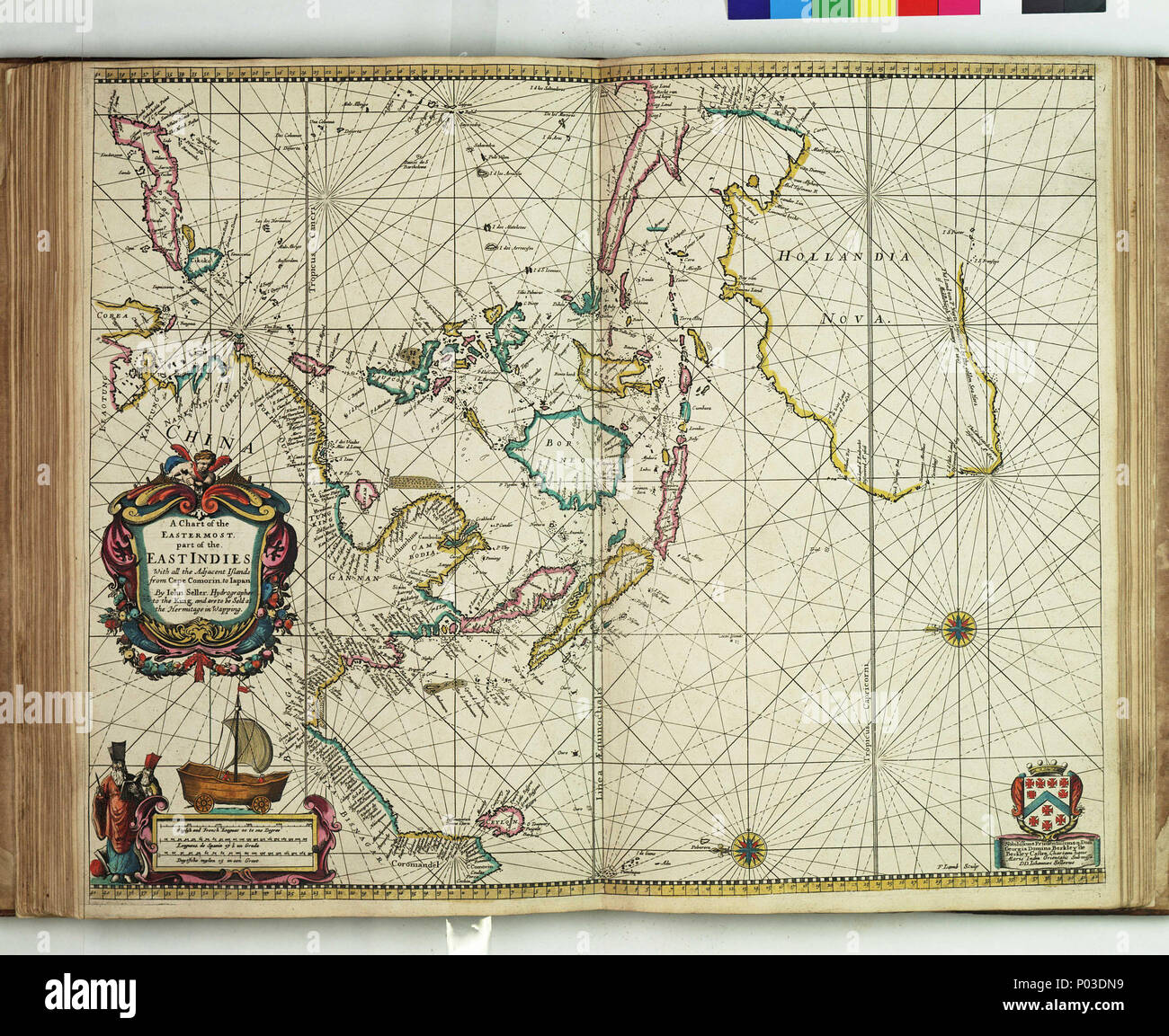 English: A chart of the easternmost part of the East Indies with all the  adjacent islands from Cape Comorin to JapanBound sheet. Hand col engr.  Scale: [ca. 1:17 000 000 (bar)].