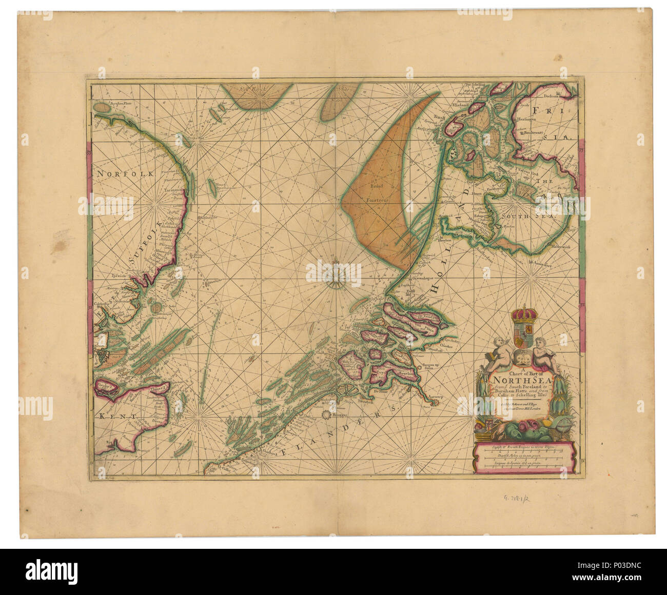 35 A chart of part of North Sea from ye South Foreland to Burnham ...