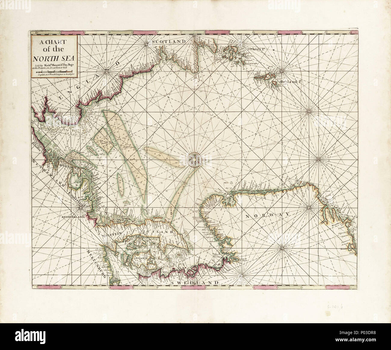 35 A chart of the North Sea sold by Richd. Mount and Thos. Page at the ...
