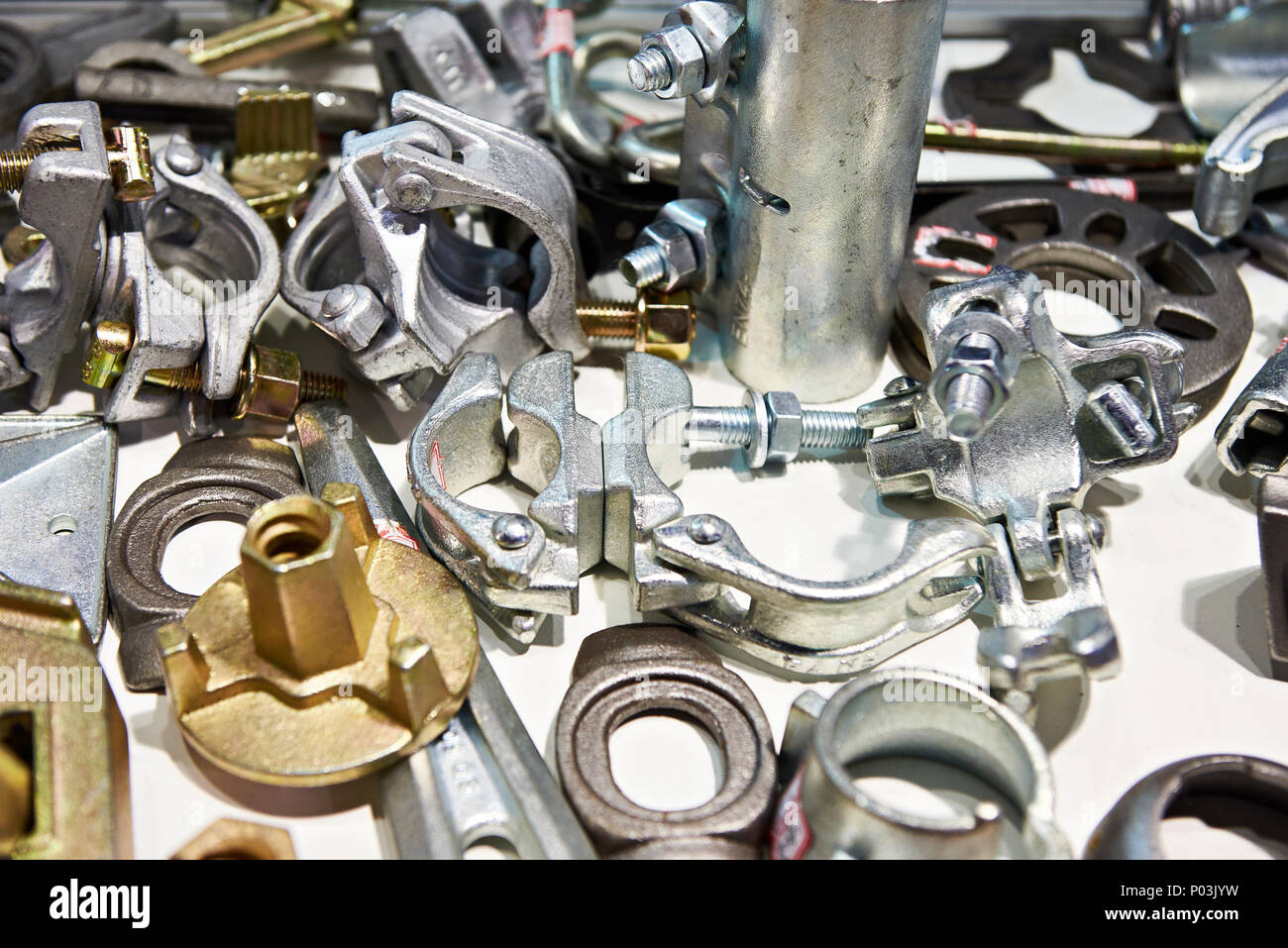 Cast metal parts in stock Stock Photo