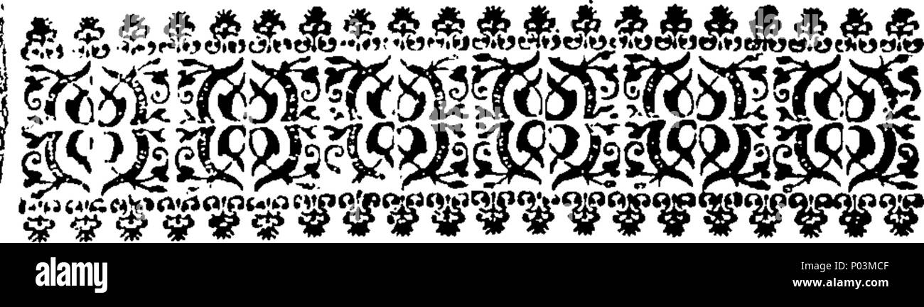 . English: Fleuron from book: A collection of white and black lists or, a view of those gentlemen who have given their votes in Parliament for and against the Protestant religion, and succession, and the trade and liberties of their country; ever since the Glorious Revolution to the happy accession o King George. ... 51 A collection of white and black lists or Fleuron N016620-3 Stock Photo