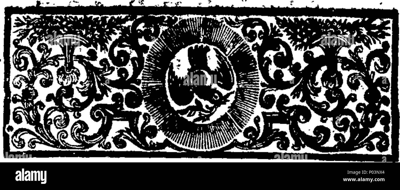 . English: Fleuron from book: A compendious and methodical account of the principles of natural philosophy: as they are explain'd and illustrated in the course of experiments, perform'd at the Academy in Little Tower-Street. By Benj. Worster, A.M. 55 A compendious and methodical account of the principles of natural philosophy- as they are explain'd and illustrated in the course of experiments Fleuron T113860-3 Stock Photo