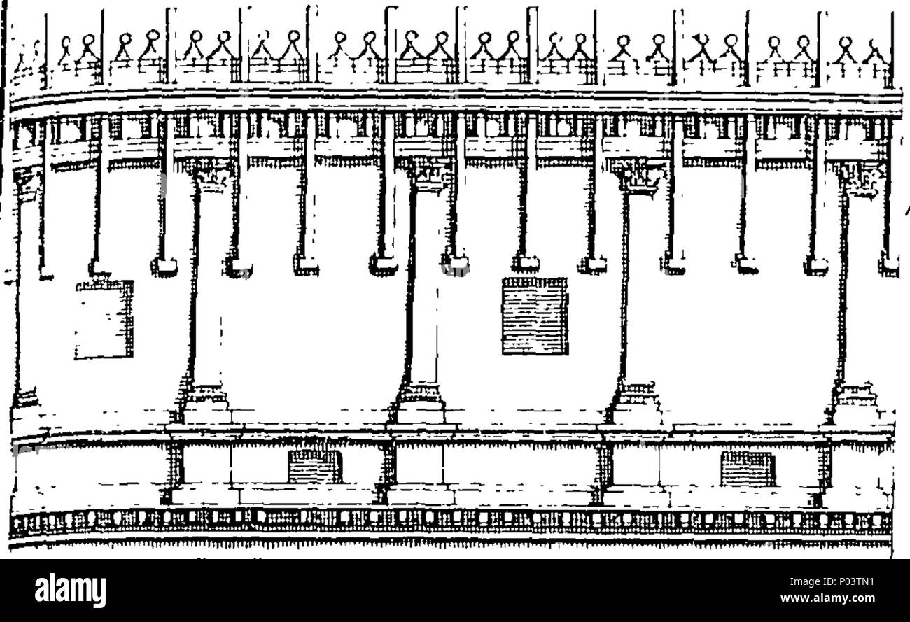 . English: Fleuron from book: A compleat history of the ancient amphitheatres. More peculiarly regarding the architecture of those buildings, and in particular that of Verona. By the Marquis Scipio Maffei. Made English from the Italian original, by Alexander Gordon, ... 62 A compleat history of the ancient amphitheatres Fleuron T098711-14 Stock Photo