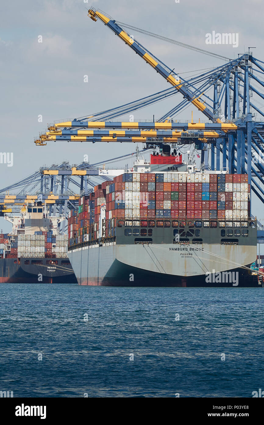 The Giant Container Ships, HAMBURG BRIDGE And MEXICO, Loading And