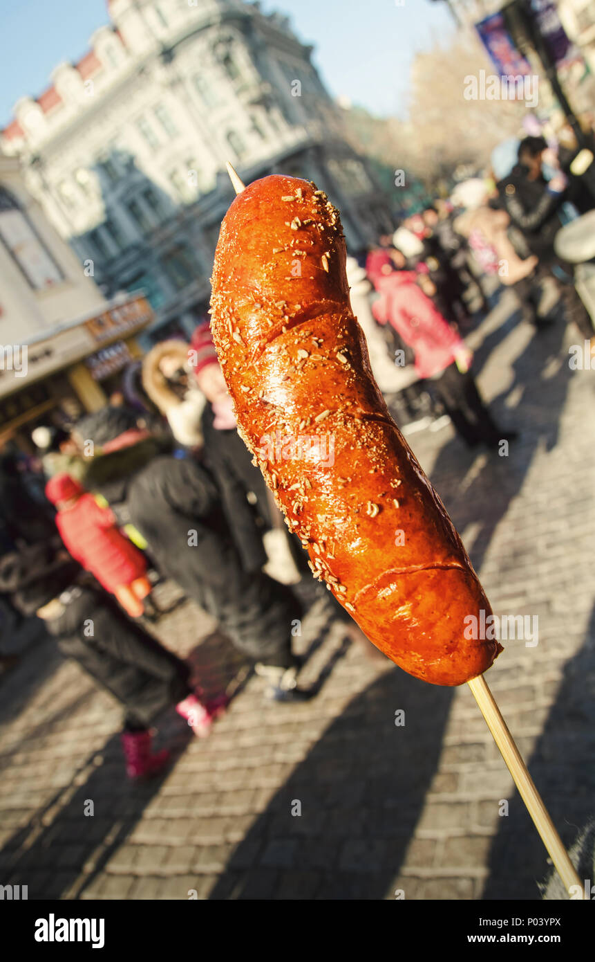 Harbin street food Harbin sausage Stock Photo Alamy