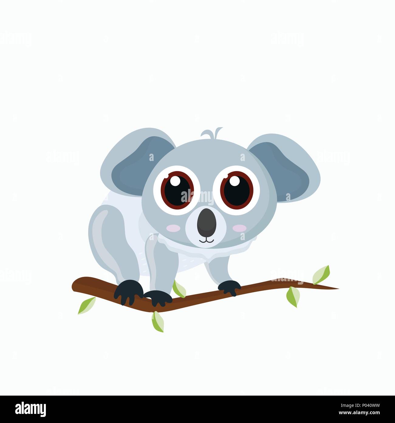 Vector illustration of cute little cartoon koala Stock Vector Image ...