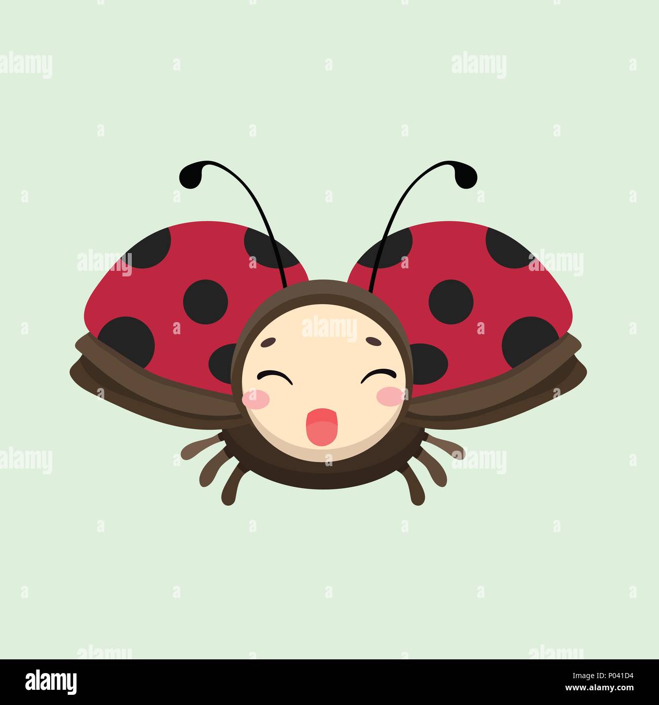Cute Ladybug vector illustration in flat style Stock Vector Image & Art ...