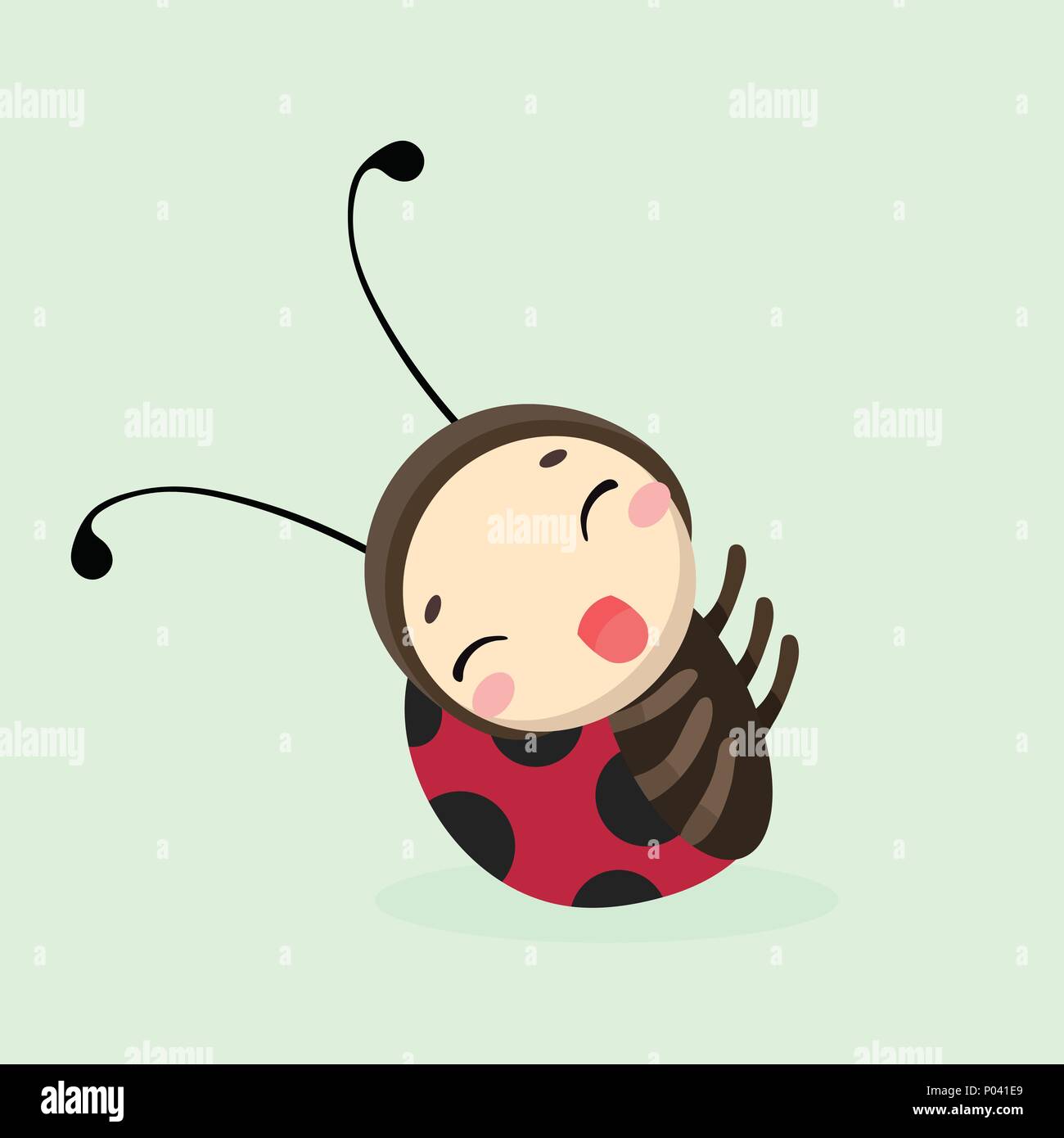 Cute Ladybug vector illustration in flat style Stock Vector Image & Art ...