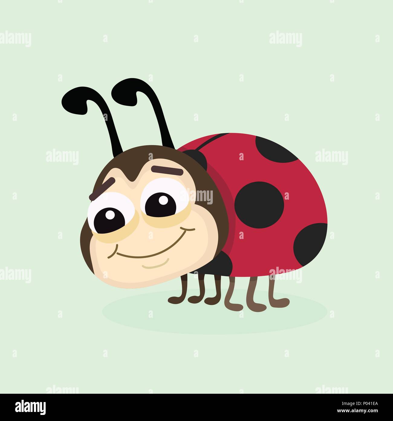 Cute Ladybug vector illustration in flat style Stock Vector Image & Art ...