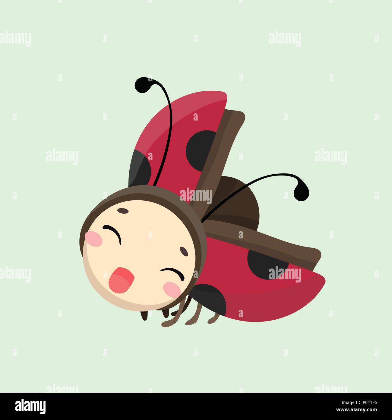 Cute Ladybug vector illustration in flat style. Stock Vector