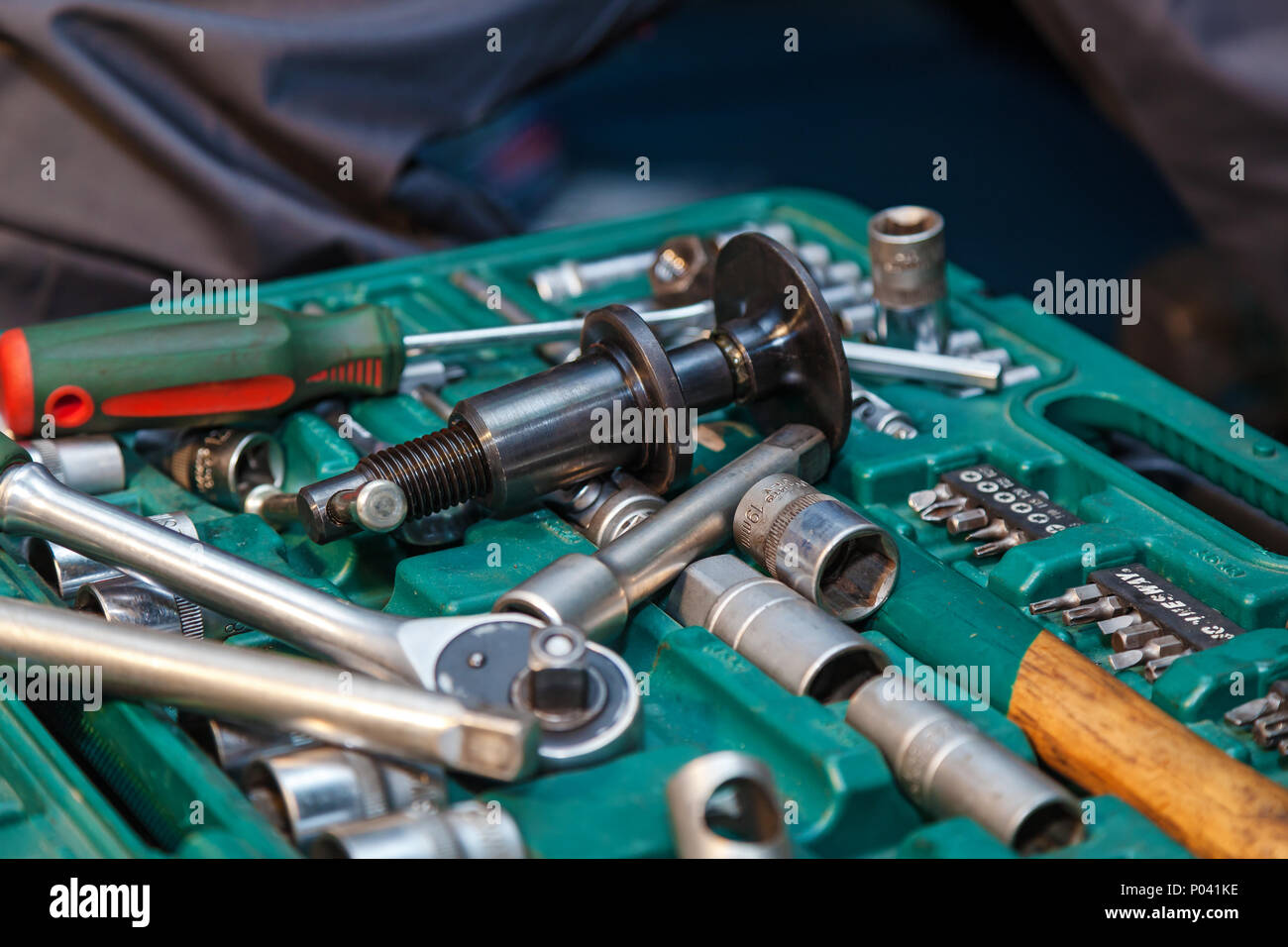 Mechanic Items A set of mechanic tools for repairing cars in service Stock Photo - Alamy