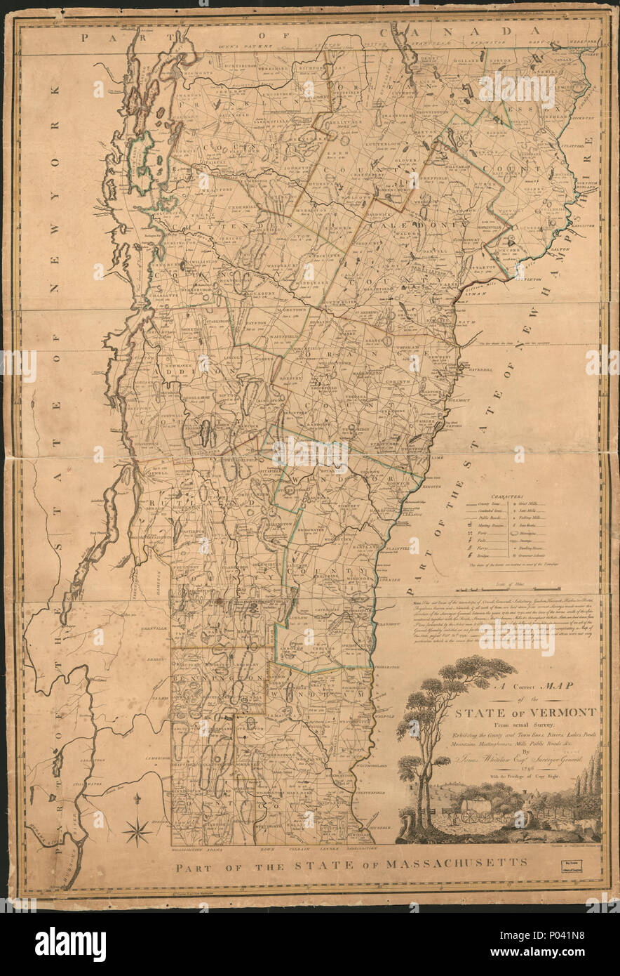 74 A correct map of the state of Vermont exhibiting the county and