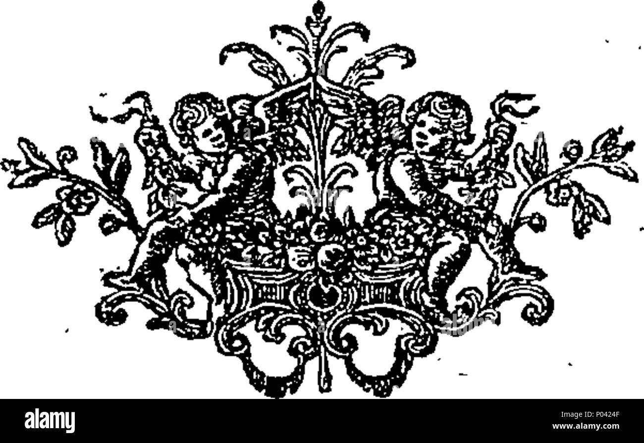 . English: Fleuron from book: A critical commentary on such books of the Apocrypha, as are appointed to be read in churches, viz. Wisdom, Ecclesiasticus, Tobit, Judith, Baruch, History of Susanna, and Bel and the dragon. With Two Dissertations on The Books of Maccabees and Esdras. Being a Continuation of Bishop Patrick and Mr. Lowth. By Richard Arnald, B. D. Rector of Thurcaston, in Leicestershire. Communicated to the Author by a learned Friend. 76 A critical commentary on such books of the Apocrypha, as are appointed to be read in churches, viz Fleuron T034412-3 Stock Photo