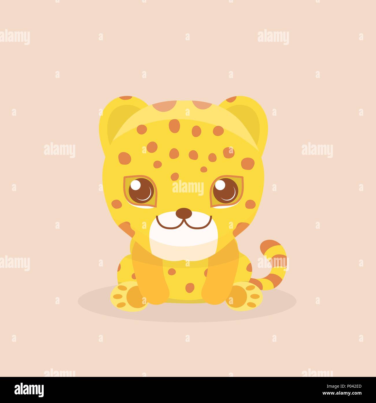 Cute Safari Leopard Cheetah Vector Illustration Stock Vector Image ...