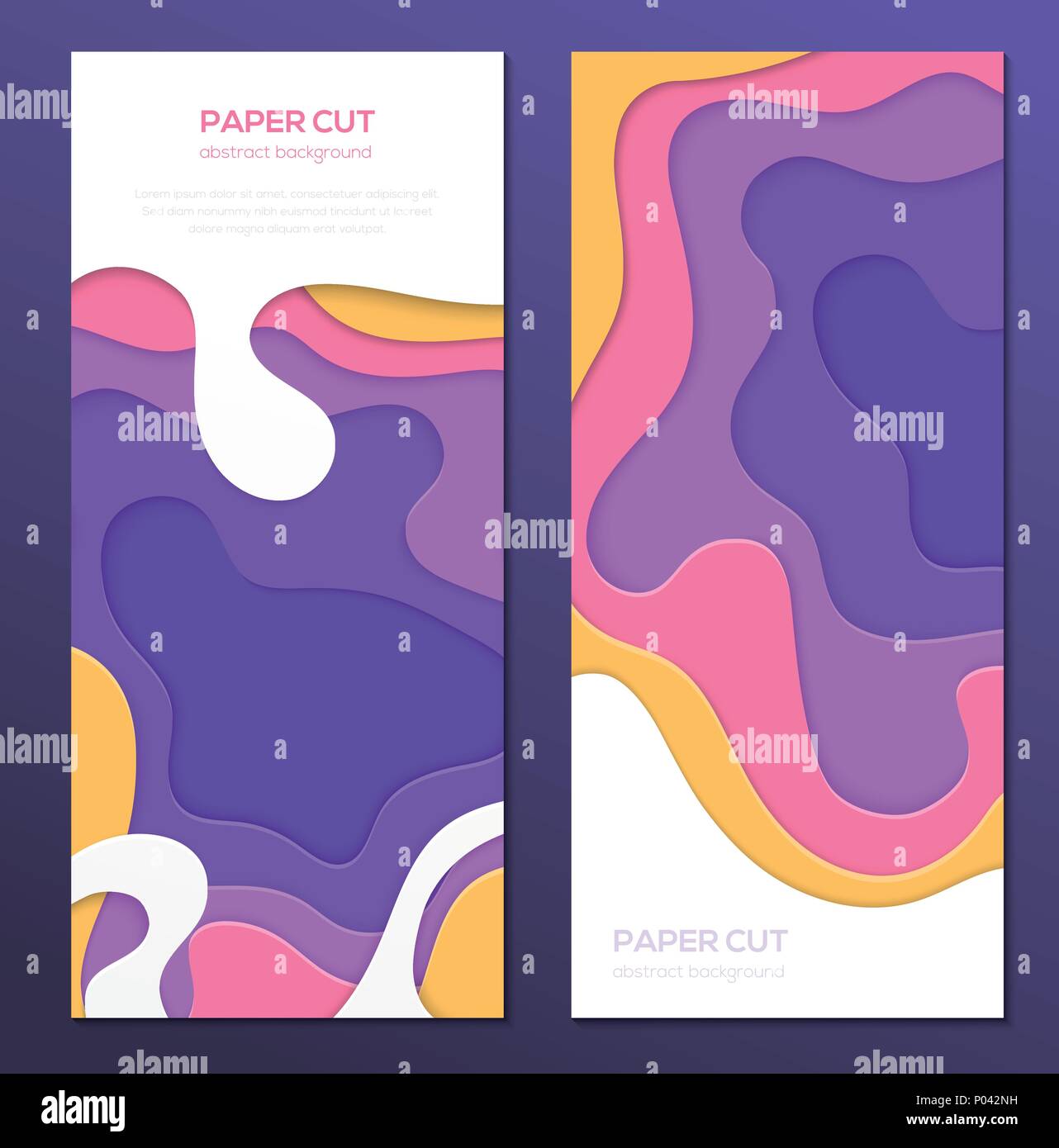 Multicolored abstract banner - set of vector template illustrations Stock Vector