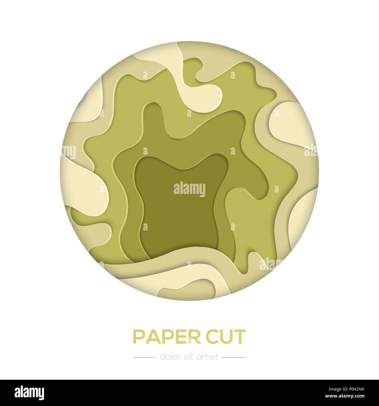 Green abstract layout - vector paper cut banner Stock Vector Image ...