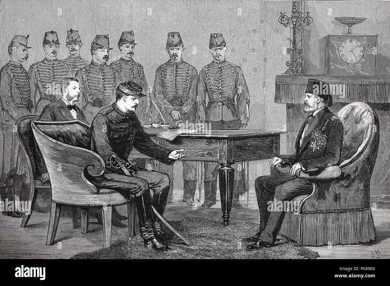 the french occupation of Tunis, the bey signing the treaty with france