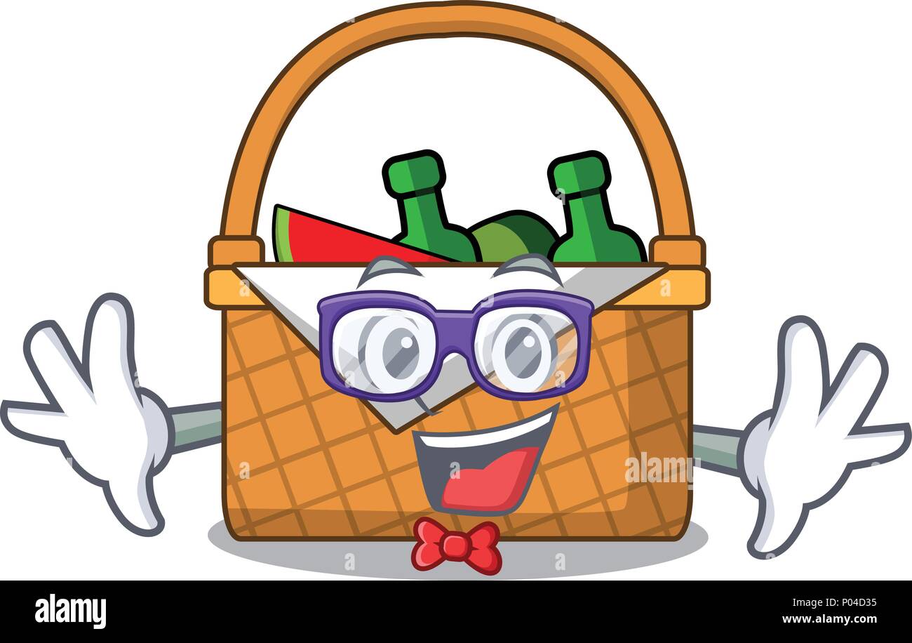 Geek picnic basket character cartoon Stock Vector Image & Art Alamy
