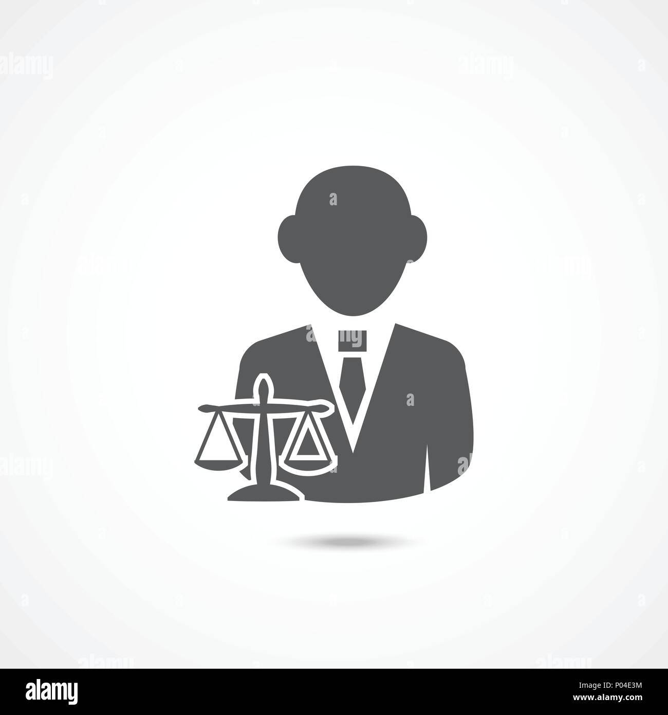 Lawyer icon on white Stock Vector