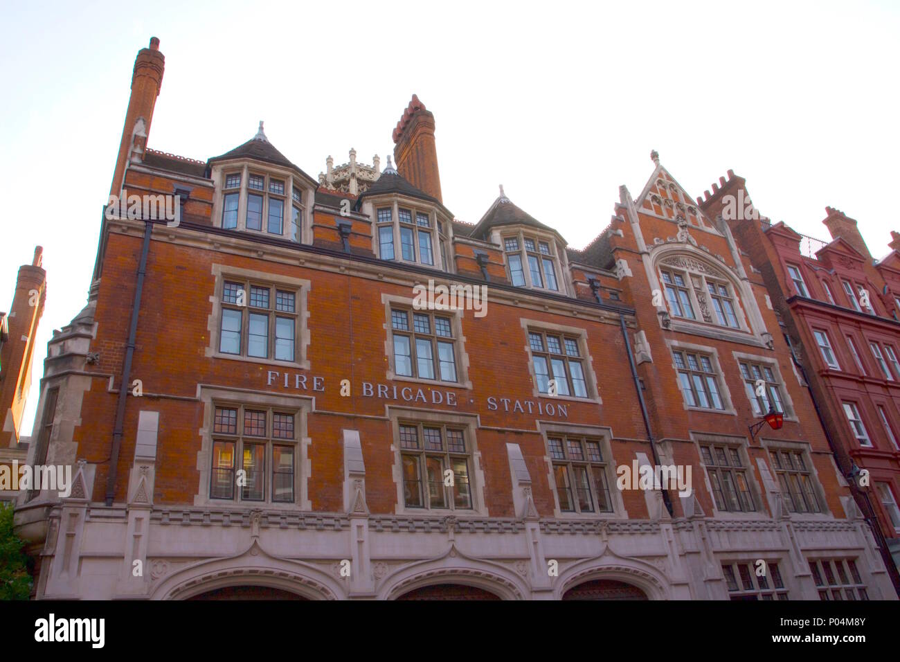 Chiltern Firehouse occupies the Grade II listed building of the former Marylebone Fire Station, also known as  Manchester Square Fire Station Stock Photo