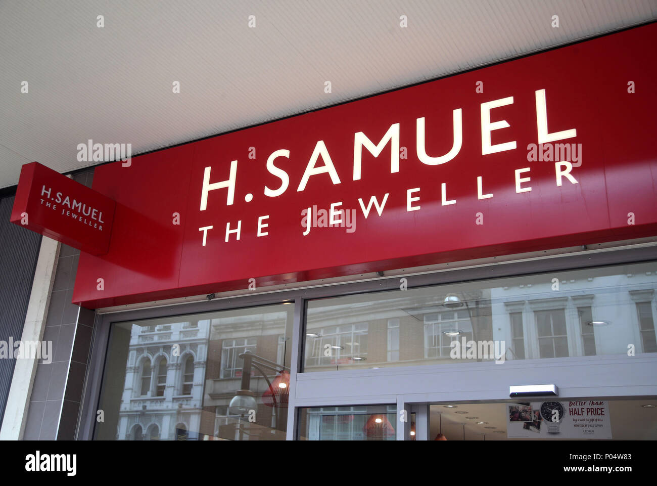 A branch of H Samuel The Jeweller on Oxford Street, central London. Stock Photo