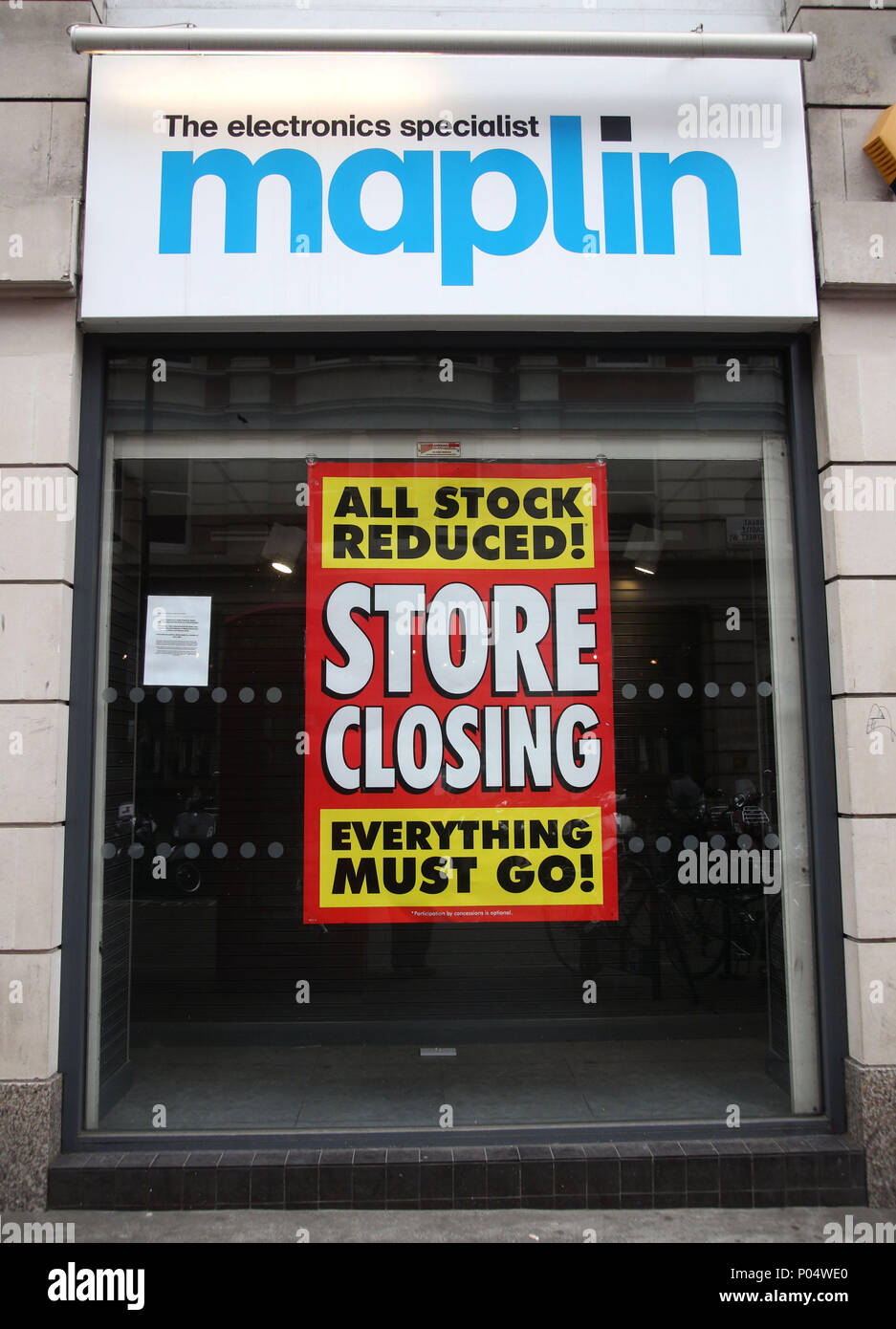 A Maplin store, in its last few weeks of trading, in central London. Stock Photo