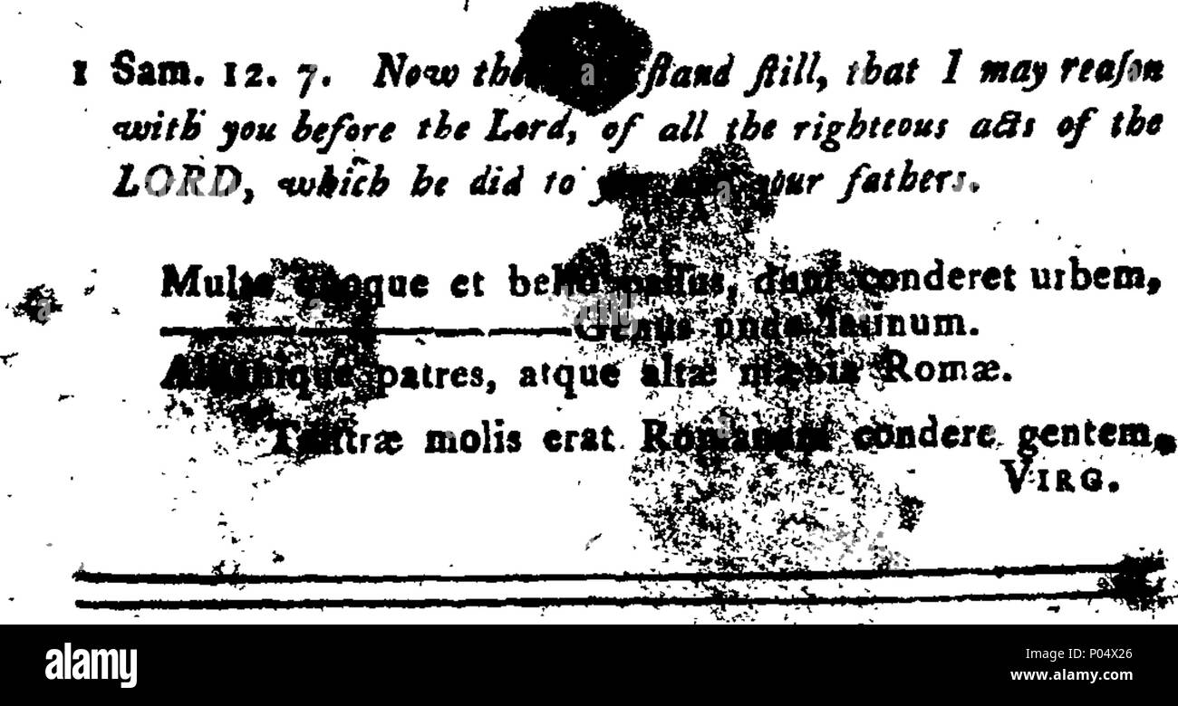 . English: Fleuron from book: A concise, historical view of the perils, hardships, difficulties and discouragements which have attended the planting and progressive improvements of New-England; with a particular account of its long and destructive wars, expensive expeditions, &c. With reflections, principally, moral and religious. In two discourses, preached at Roxbury on the general fast, April 6. 1769. And published at the general desire of the hearers. By Amos Adams, A.M. Pastor of the First Church in Roxbury. [Seven lines of quotations]. 71 A concise Fleuron W037499-2 Stock Photo